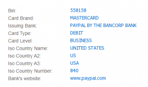 美国PayPal卡头520593和558158虚拟信用卡介绍
