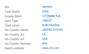 美国花旗银行卡头480465虚拟信用卡介绍